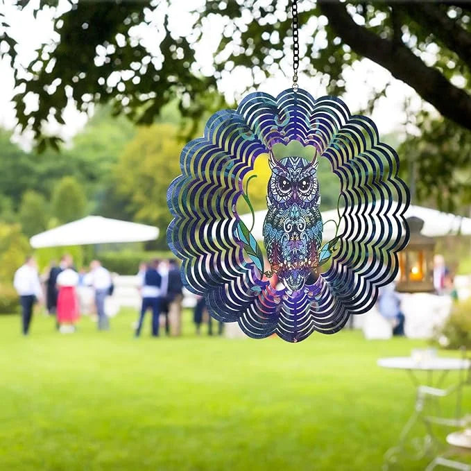Owl 3D Wind Spinner, 12 in.