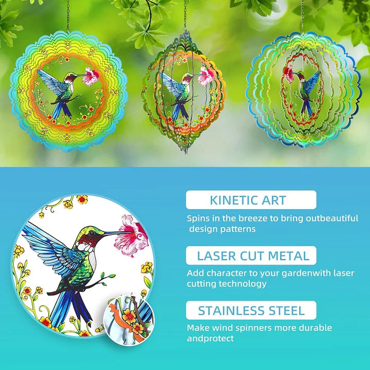 Hummingbird 3D Wind Spinner, 12 in.