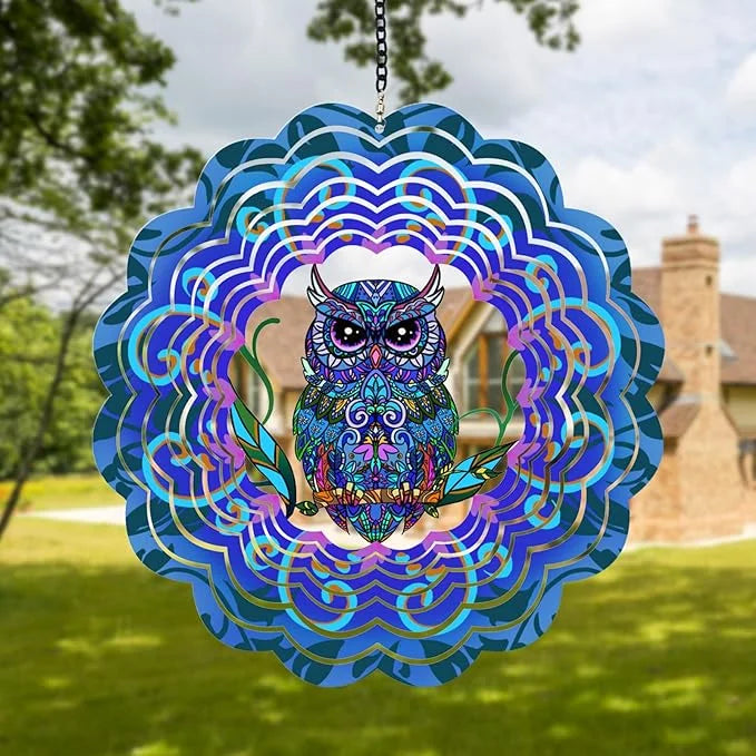 Owl 3D Wind Spinner, 12 in.