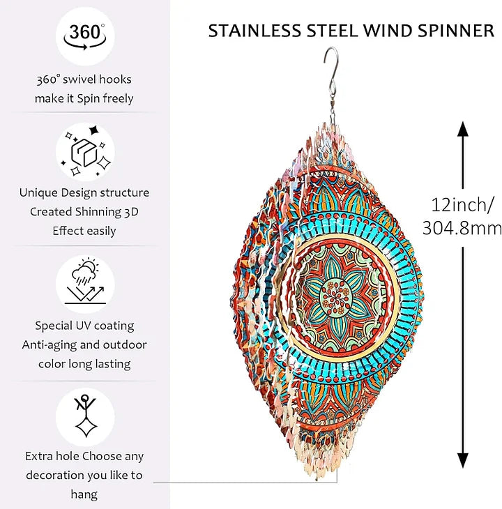 3D Peacock Love Wind Spinner