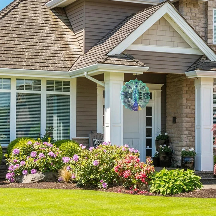 Peacock 3D Wind Spinner, 12 in.