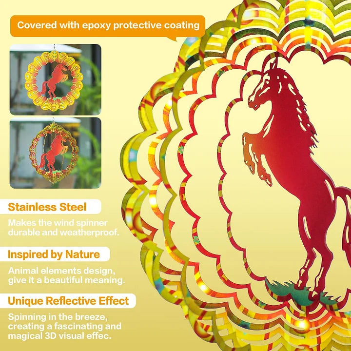 Horse 3D Wind Spinner, 12 in.