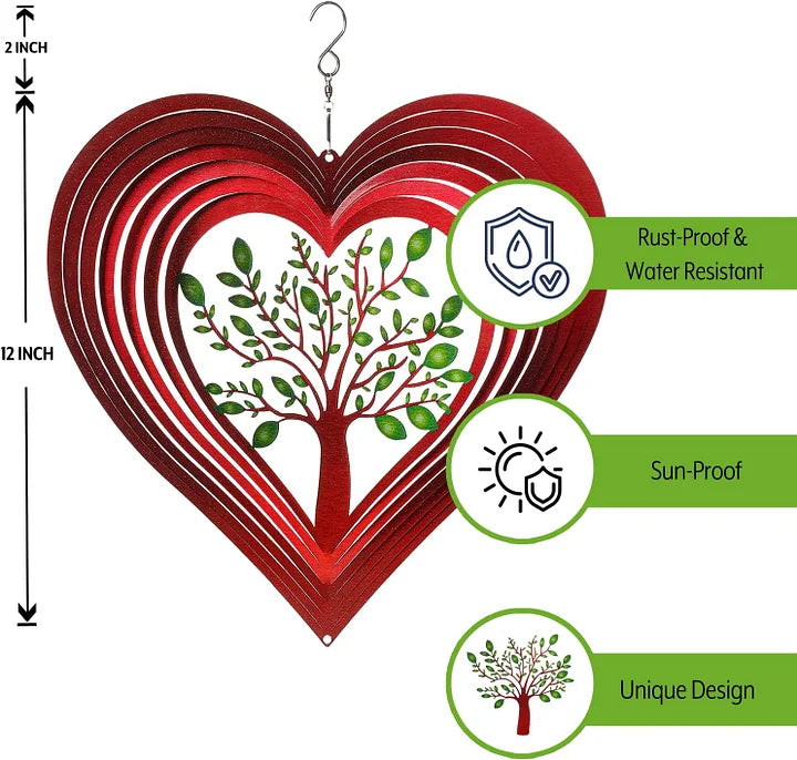 Love Tree 3D Wind Spinner, 12 in.