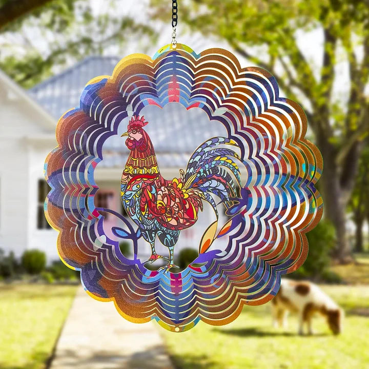 Rooster 3D Wind Spinner, 12 in.