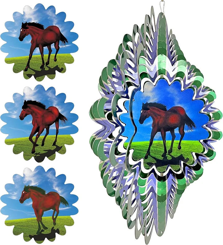 3D Dynamic Horse Wind Spinner