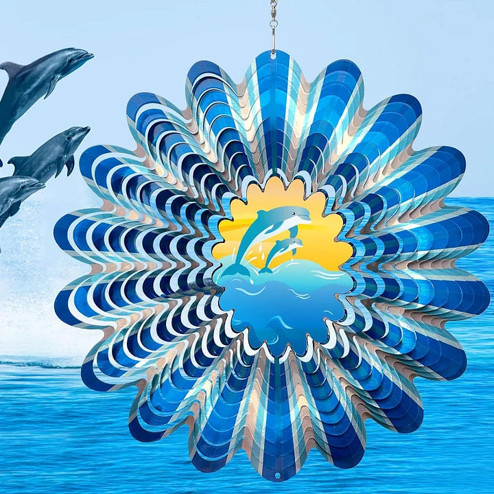 3D Dynamic Dolphin Wind Spinner
