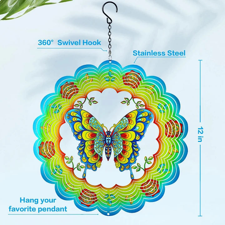 Butterfly 3D Wind Spinner, 12 in.