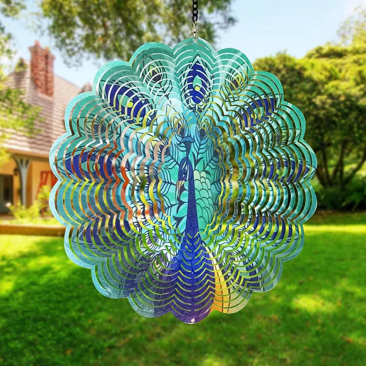 Peacock 3D Wind Spinner, 12 in.