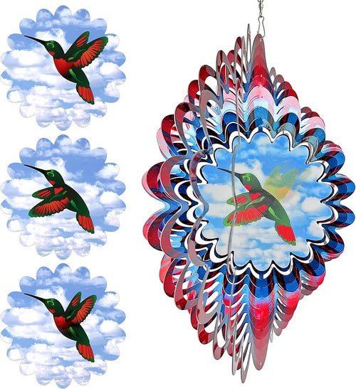 3D Dynamic Hummingbird Wind Spinner