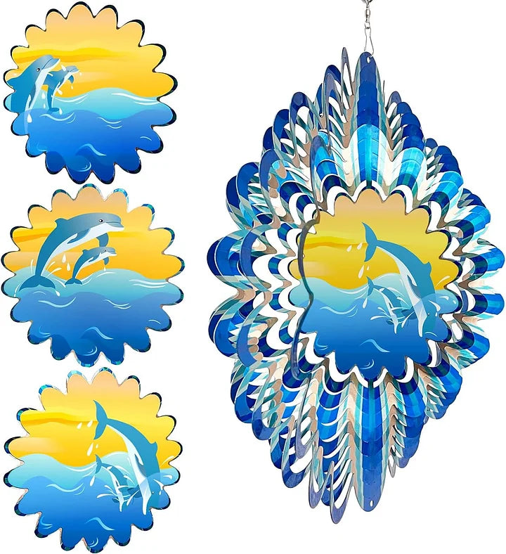 3D Dynamic Dolphin Wind Spinner