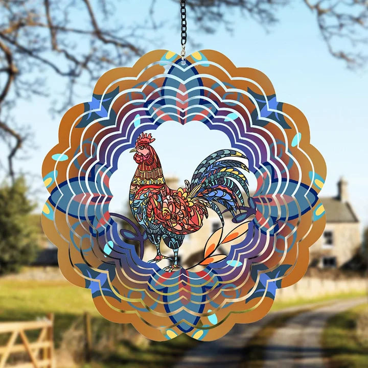 Rooster 3D Wind Spinner, 12 in.