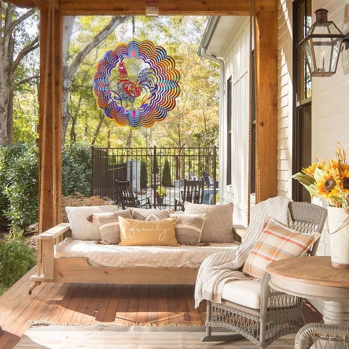 Rooster 3D Wind Spinner, 12 in.