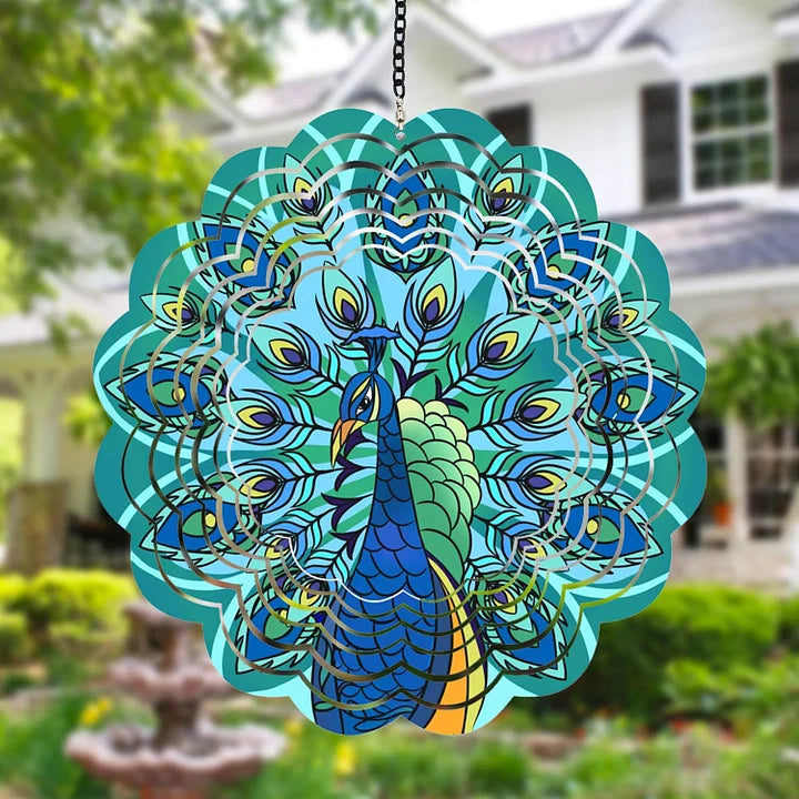 Peacock 3D Wind Spinner, 12 in.