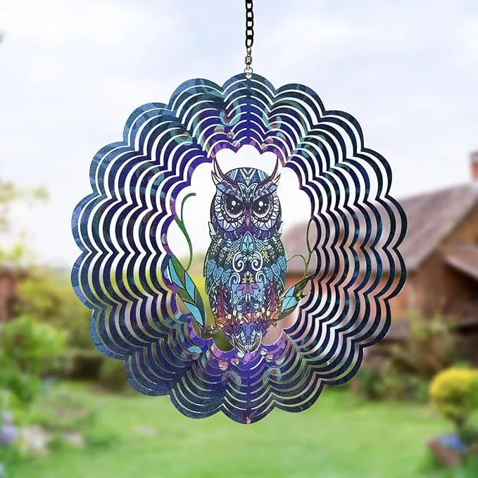 Owl 3D Wind Spinner, 12 in.