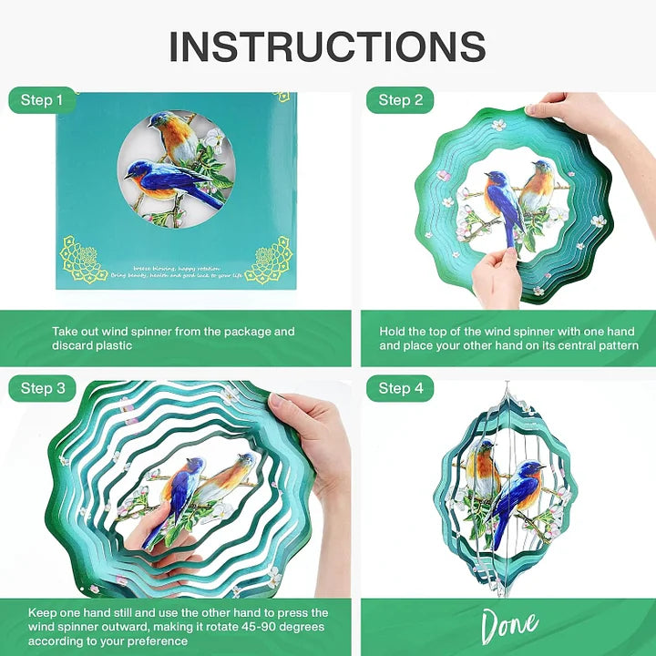 Bird 3D Wind Spinner, 12 in.