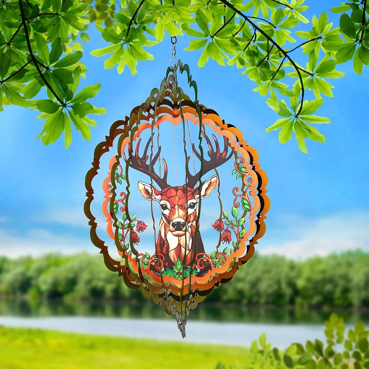 Deer 3D wind spinner, 12 in.