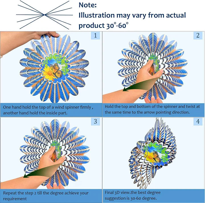 3D Dynamic Butterfly Wind Spinner